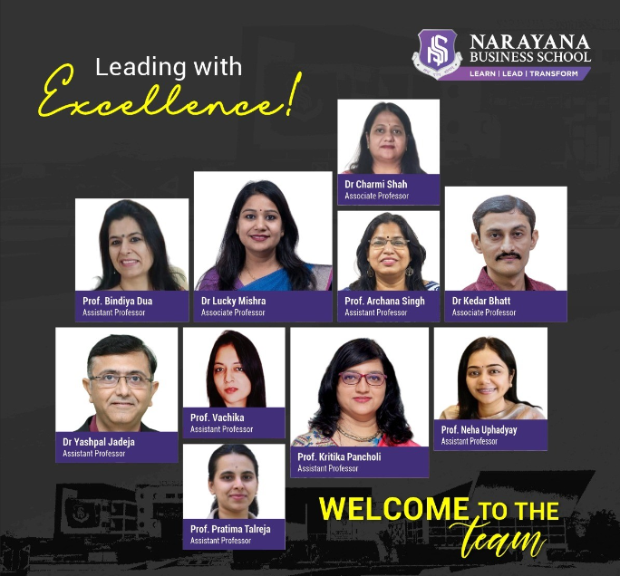 Overview of new faculty members joining Narayana Business School in 2024.