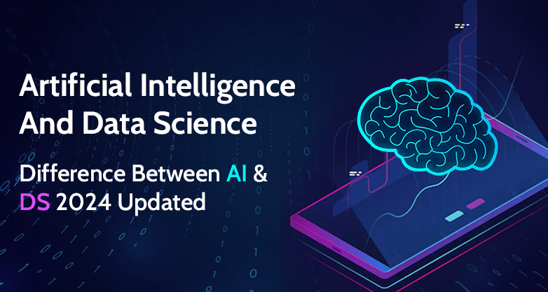 Feature image for a blog post discussing the differences between Artificial Intelligence and Data Science.