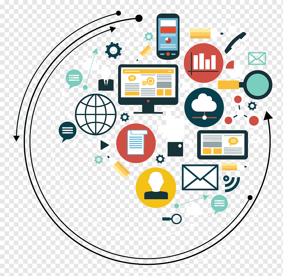 Illustration of digital marketing icons