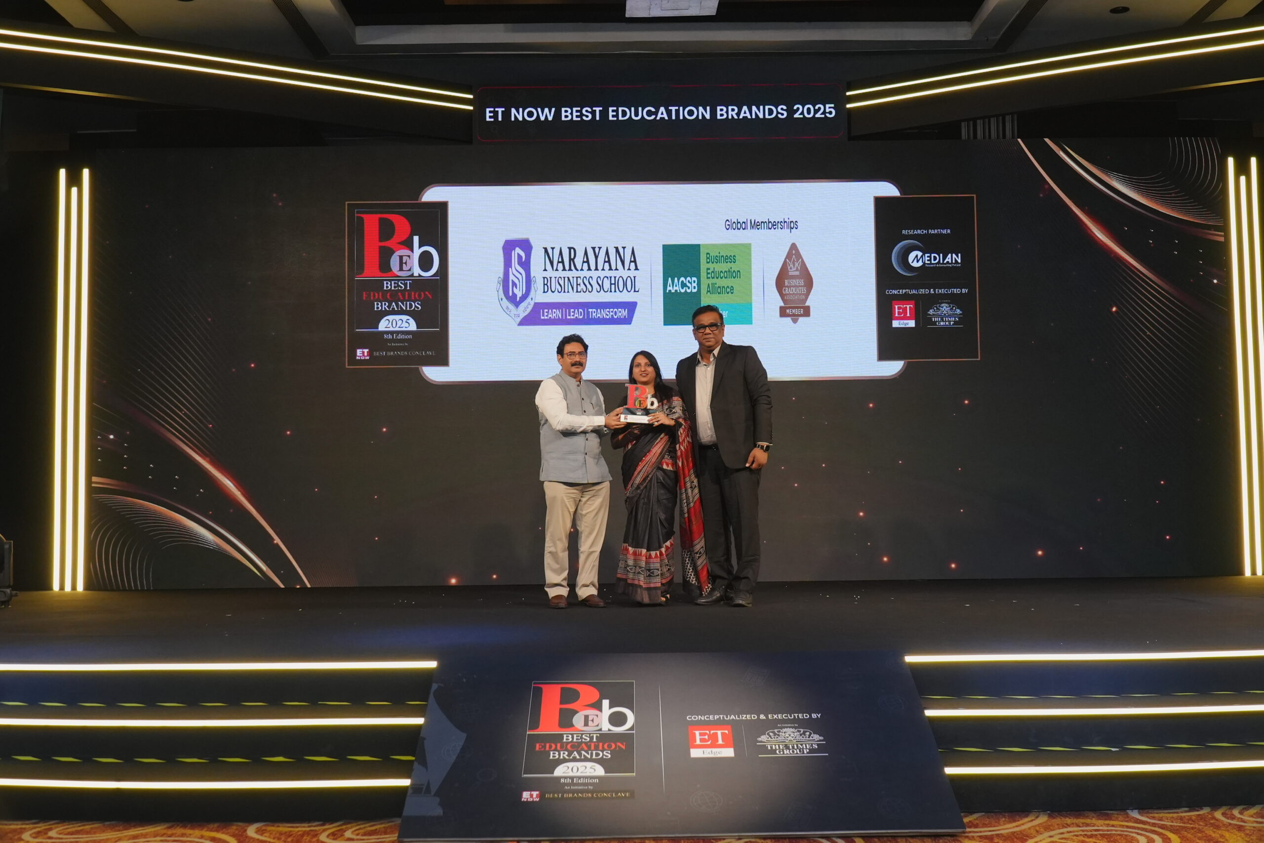 narayana business school receives best education brand award 2025